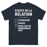 Thumbnail for T-shirt Réunionnais marine - statut de la relation réunionnais sexy