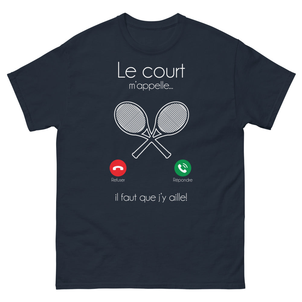 T-shirt tennis marine - Le court m'appelle