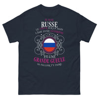 Thumbnail for T-shirt russe noir dos - cœur sur la main, esprit combatif