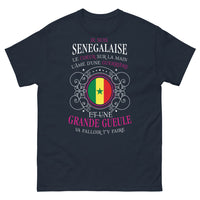 Thumbnail for T-shirt sénégalaise marine - grand cœur et fierté