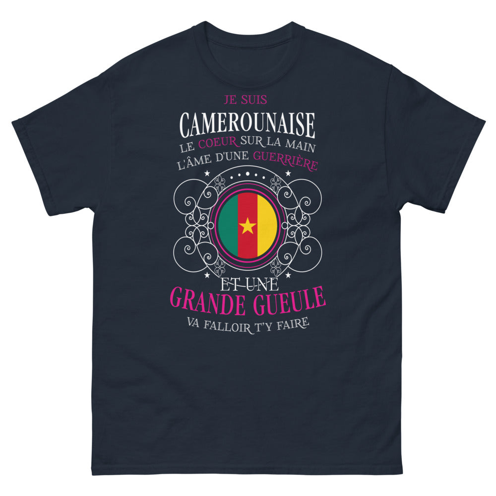 T-shirt Camerounaise marine - force et humour