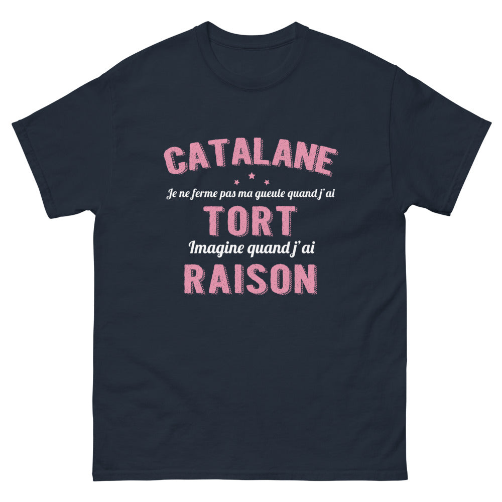 T-shirt Catalane marine - Je ne ferme pas ma gueule quand jai tort