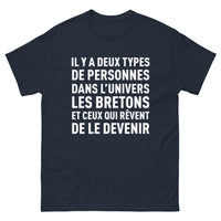 Thumbnail for T-shirt Bretons bleu marine - Il y a deux types de personnes dans l'univers