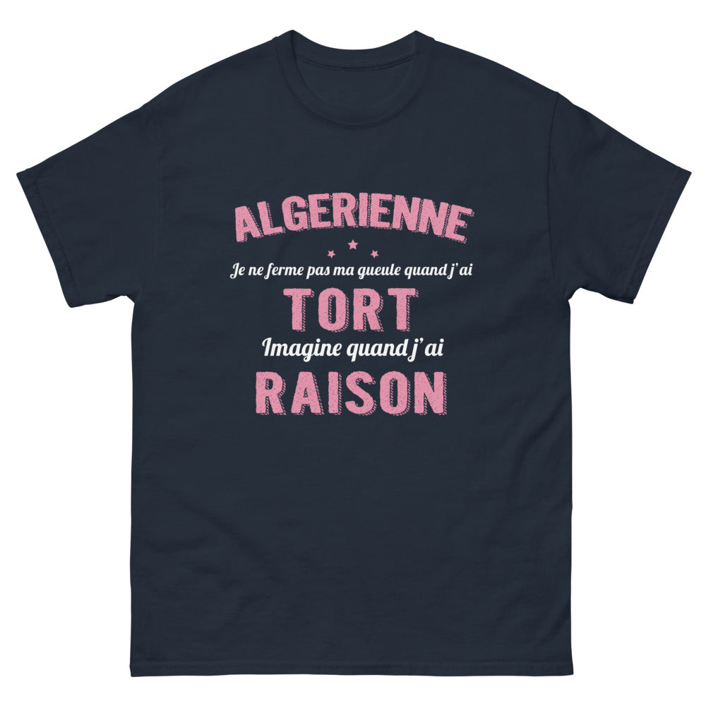T-shirt Algérienne bleu marine - esprit indomptable et humour