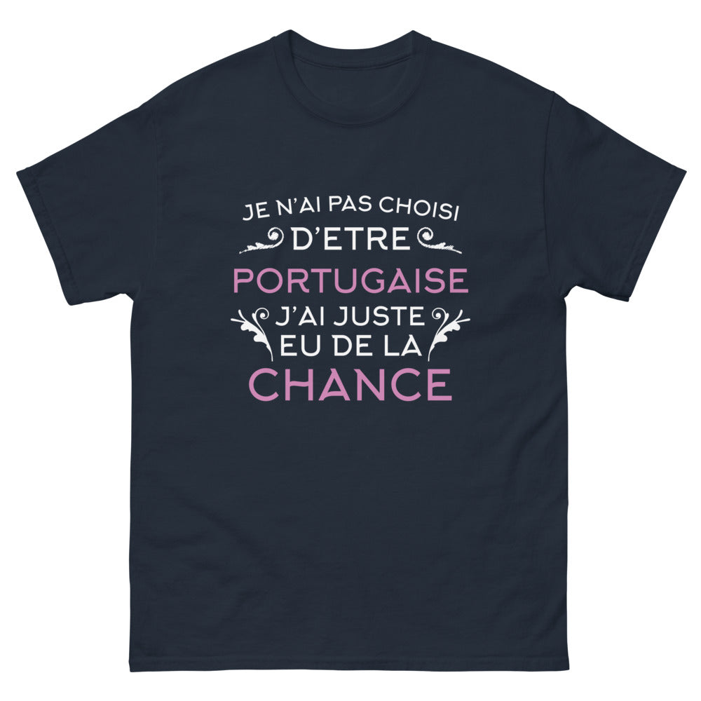 T-shirt Portugal marine - Je n'ai pas choisi d'être Portugaise