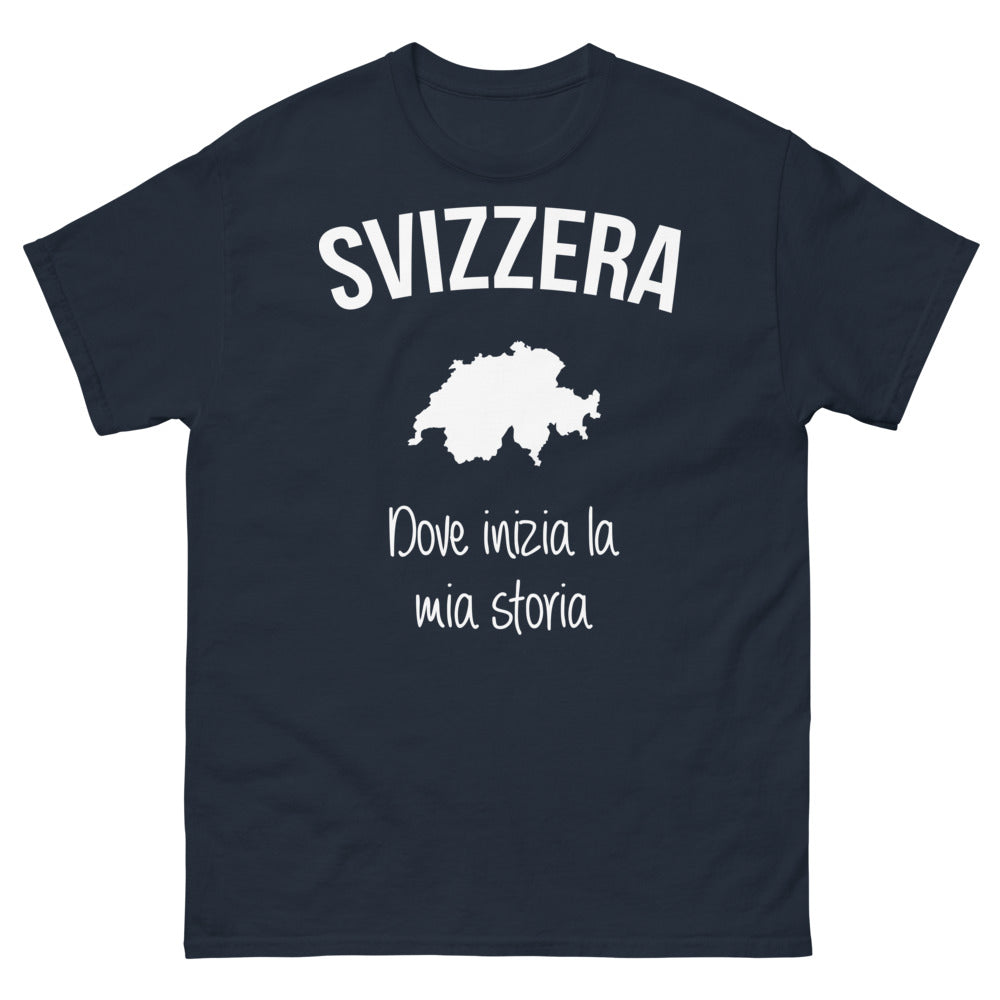 T-shirt Svizzera marine - dove inizia la mia storia