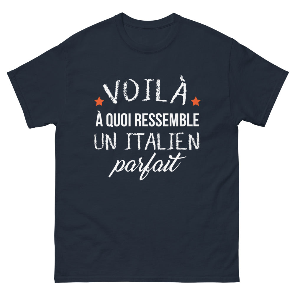 T-shirt Italie bleu marine - Voilà à quoi ressemble un Italien parfait