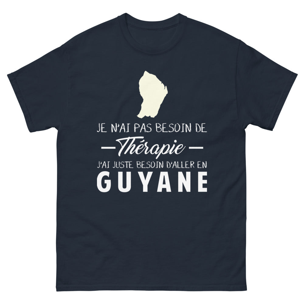T-shirt Guyane marine - je n'ai pas besoin de thérapie