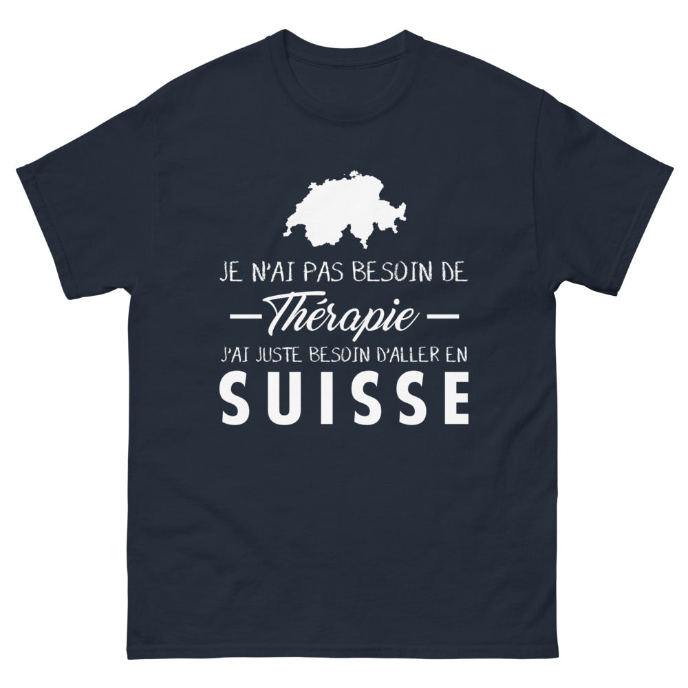 T-shirt Suisse bleu marine - besoin d'aller en Suisse