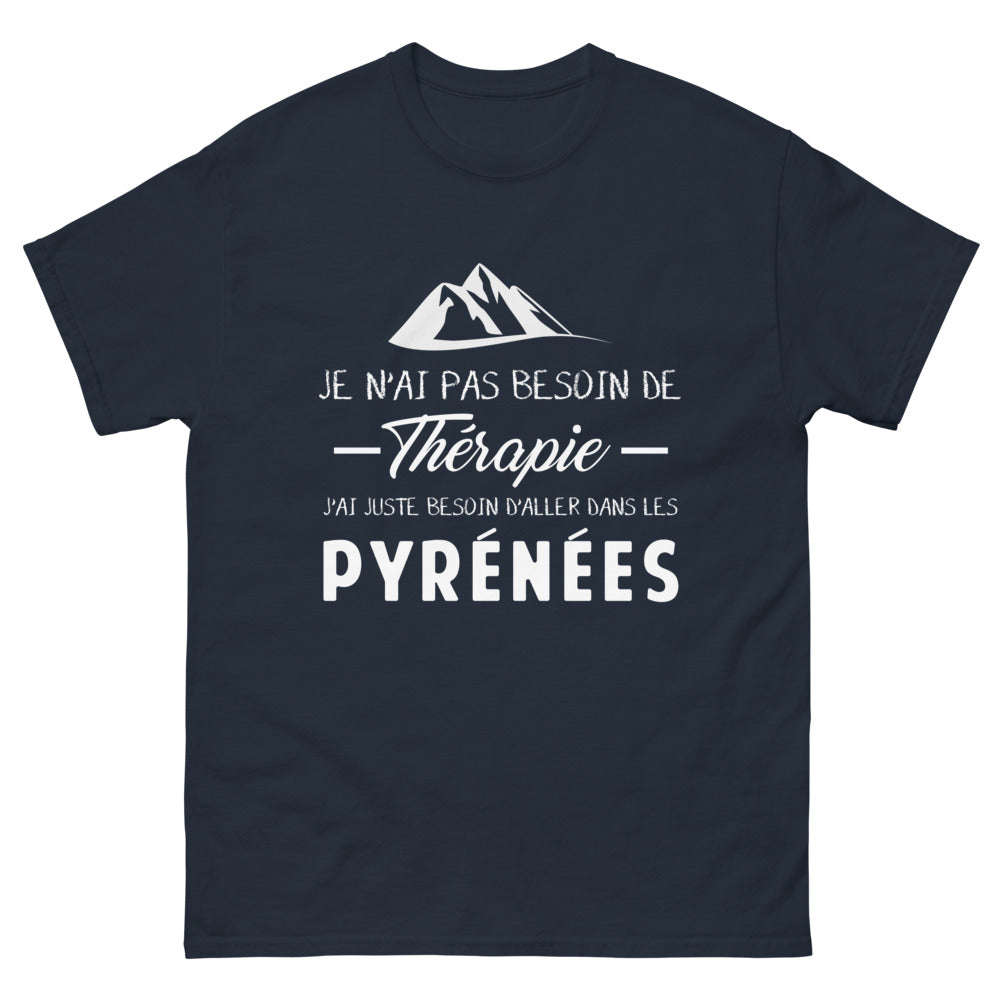 T-shirt Pyrénées marine - Je n'ai pas besoin de thérapie