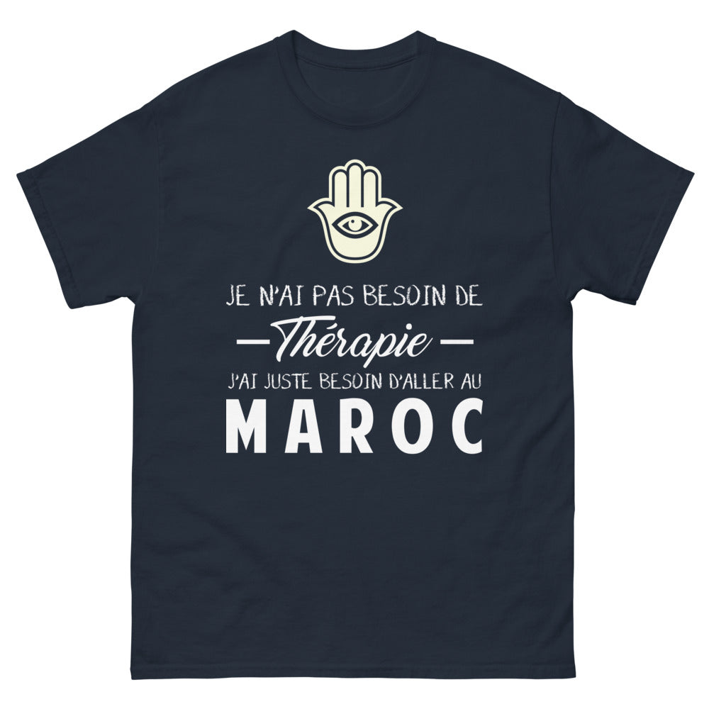T-shirt Maroc marine face - j'ai juste besoin d'aller au Maroc