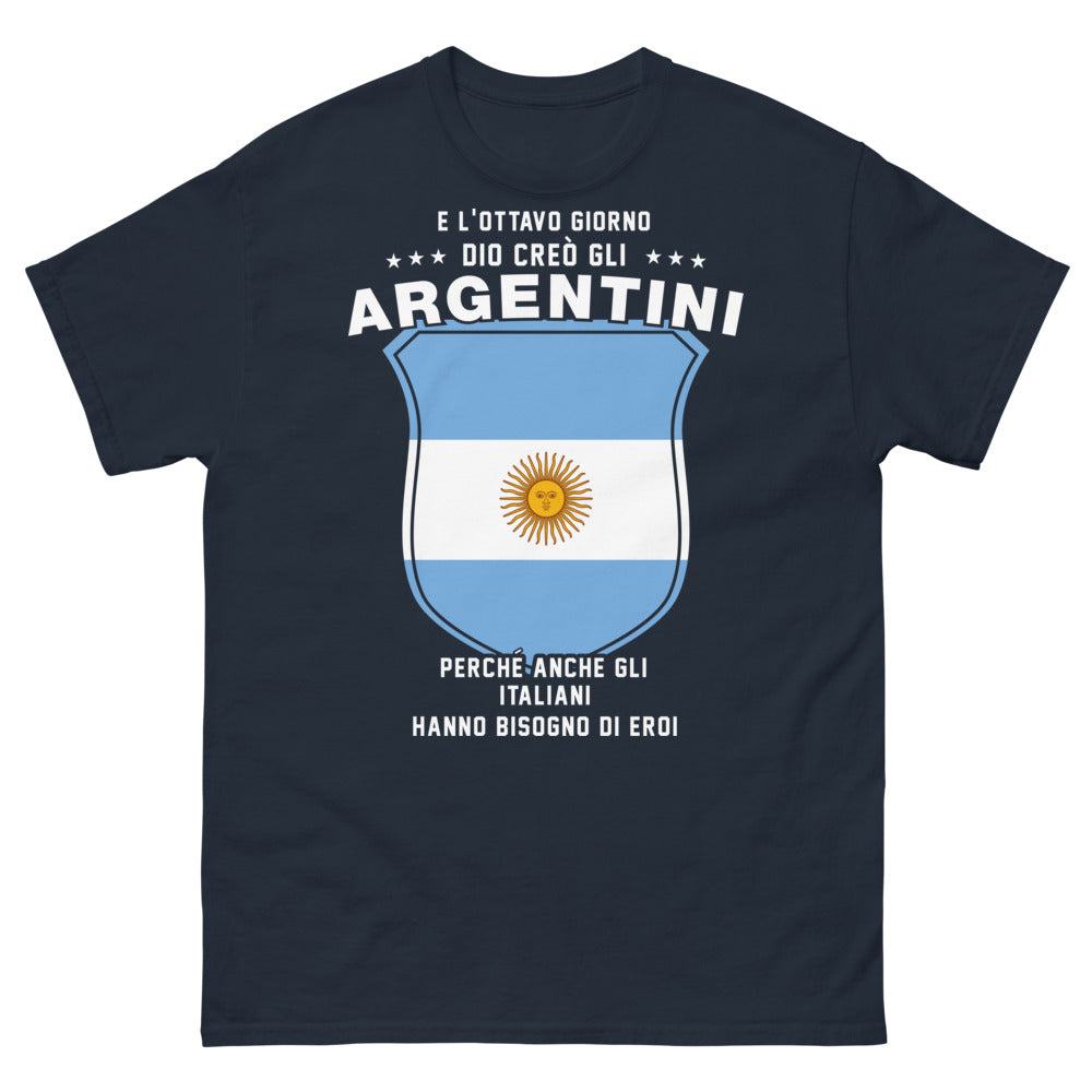 T-shirt Italie marine - Le jour où Dieu créa les Argentins