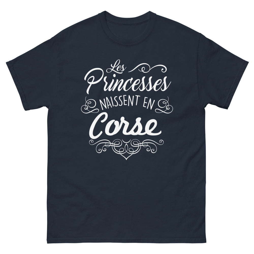 T-shirt Corse marine - Les Princesses naissent en Corse