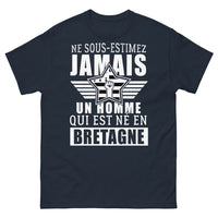 Thumbnail for T-shirt Bretagne marine - né en Bretagne humour et fierté