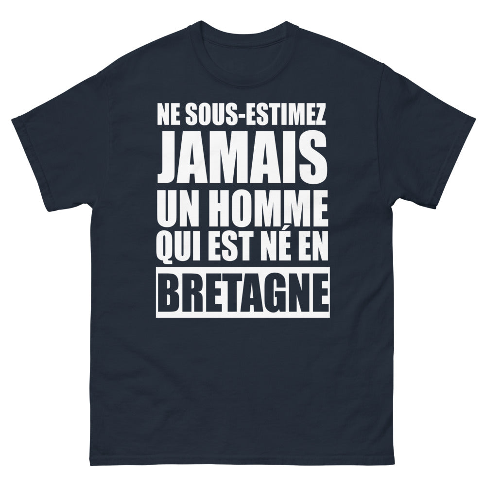 T-shirt Bretagne bleu marine - né en Bretagne
