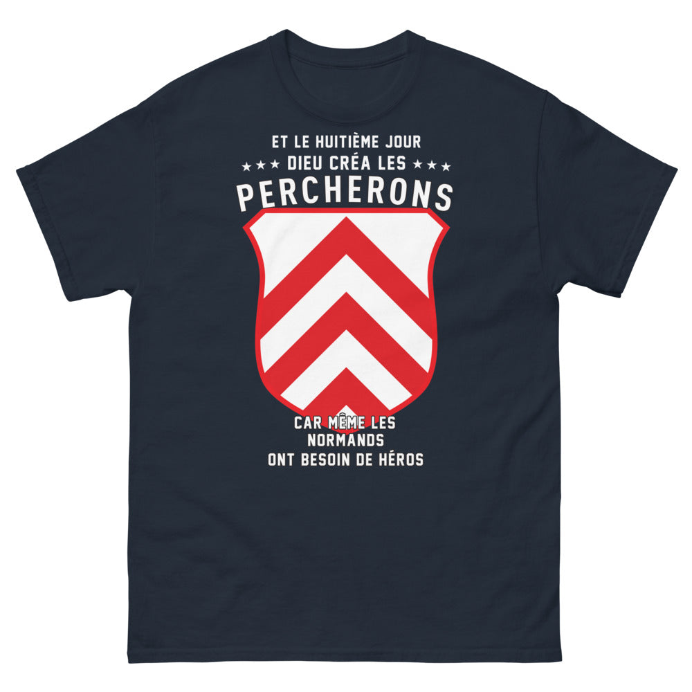 T-shirt Normands marine face - Dieu créa les Percherons, fierté normande