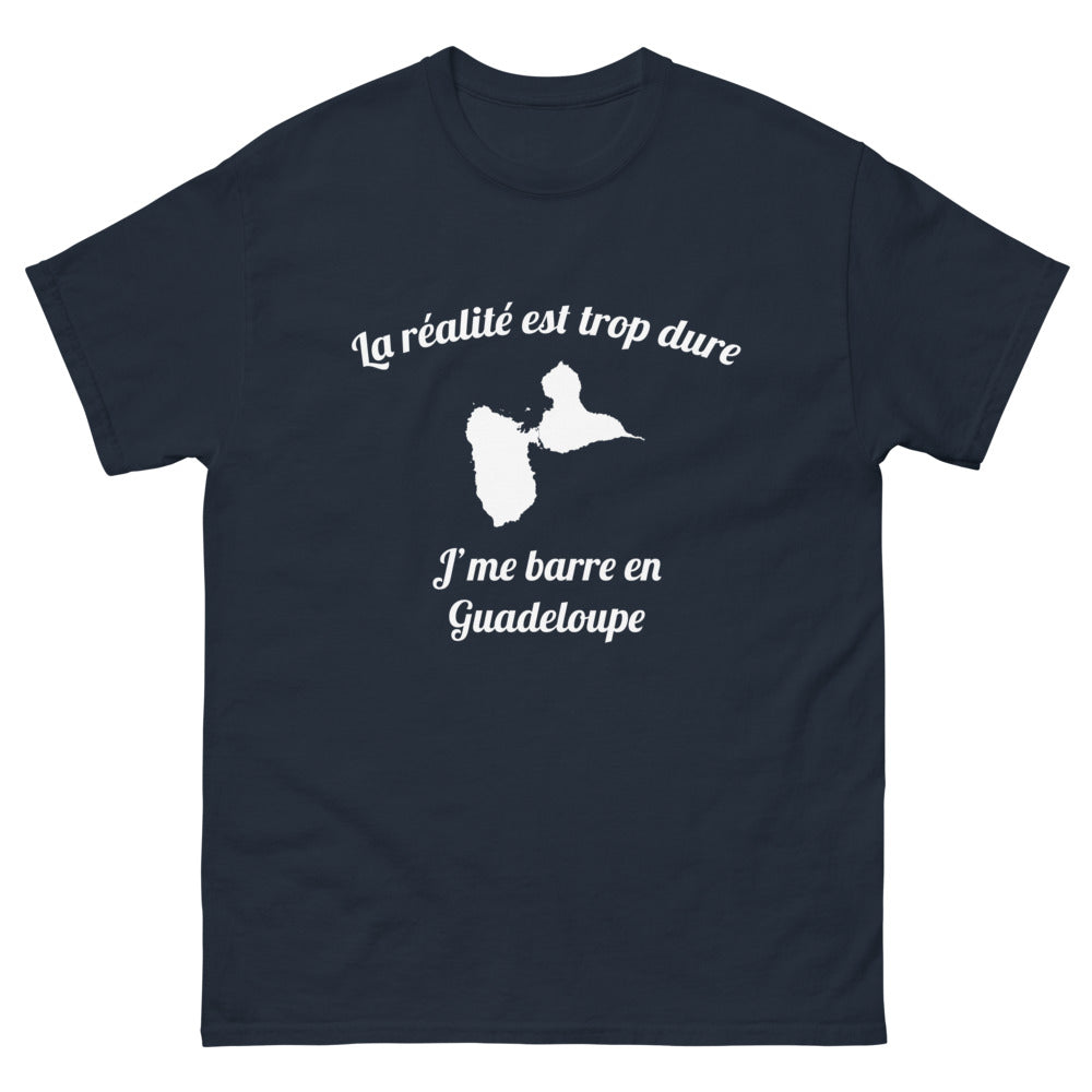 T-shirt Guadeloupe marine - La réalité est trop dure
