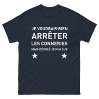 Thumbnail for T-shirt Bretons marine - arrêter les bêtises avec humour