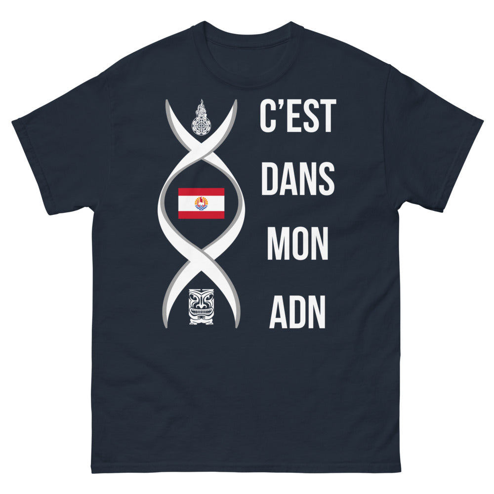 T-shirt ADN Français marine - C'est dans mon ADN - Français et Fier