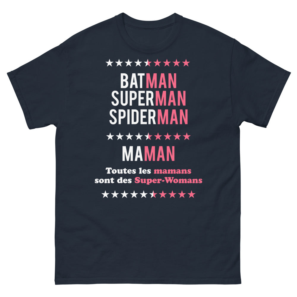 T-shirt Maman Super Woman marine - héroïnes du quotidien