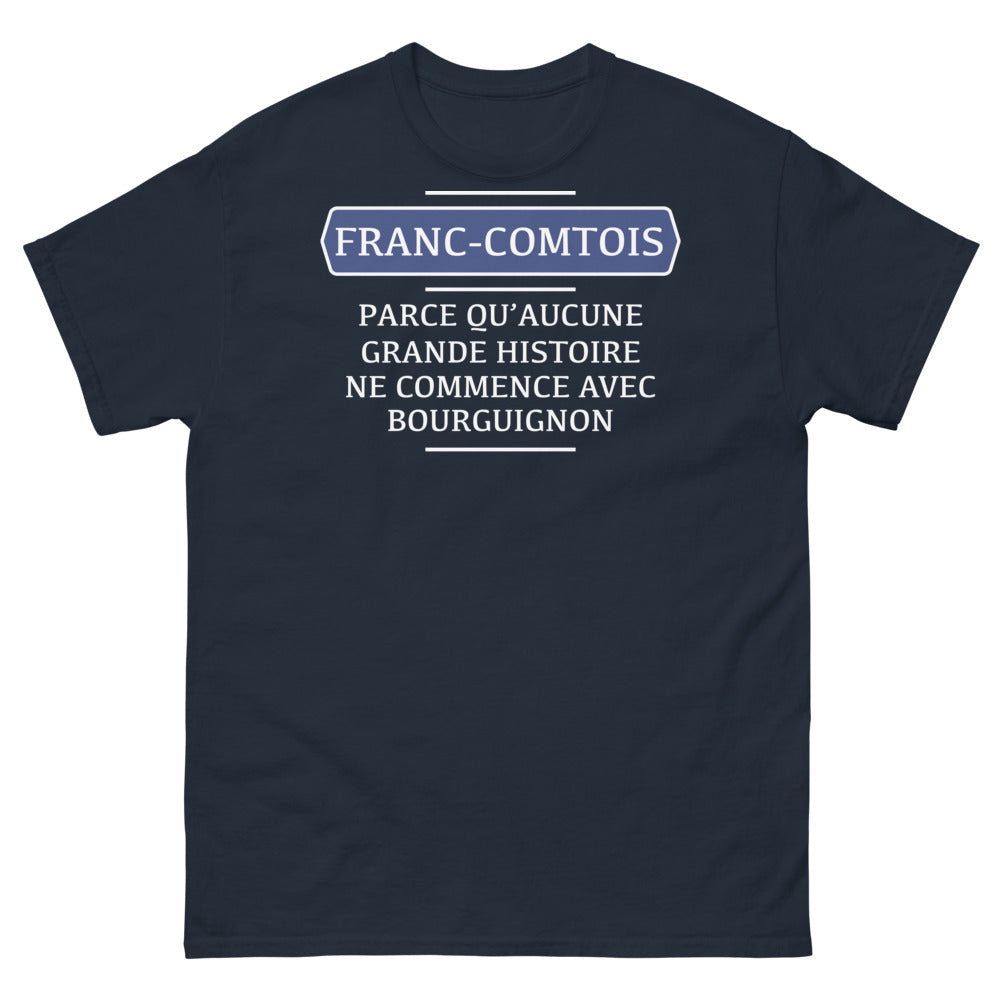 T-shirt Franc-Comtois marine - bourguignon clin d'œil
