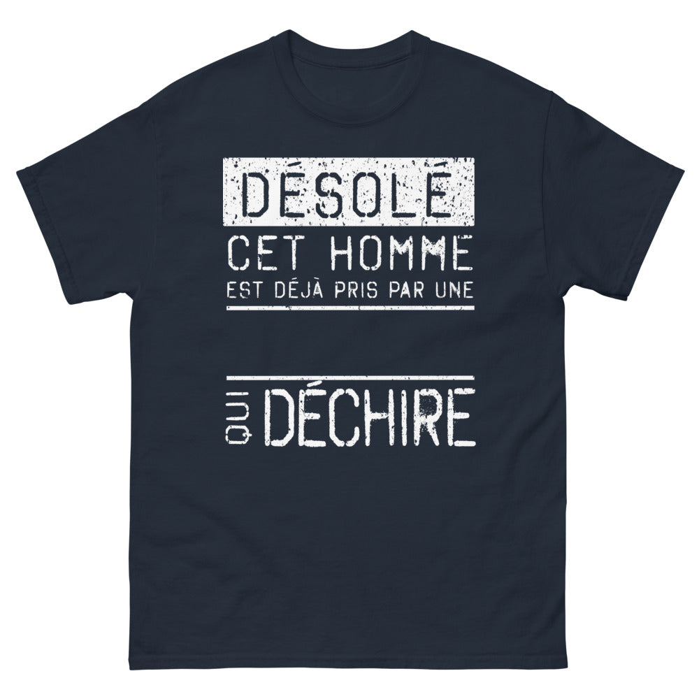 T-shirt humour couple marine - Désolé, l'homme est pris