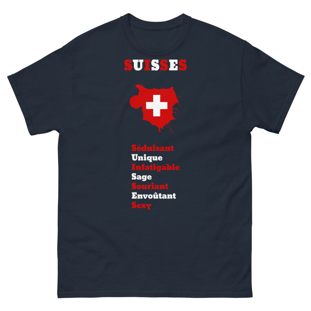 T-shirt Suisse marine - séduisant et helvétique