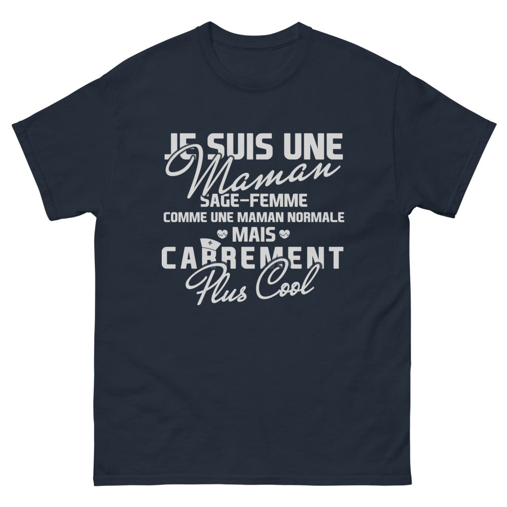 T-shirt Maman Sage-Femme marine - humour pro et fierté féminine