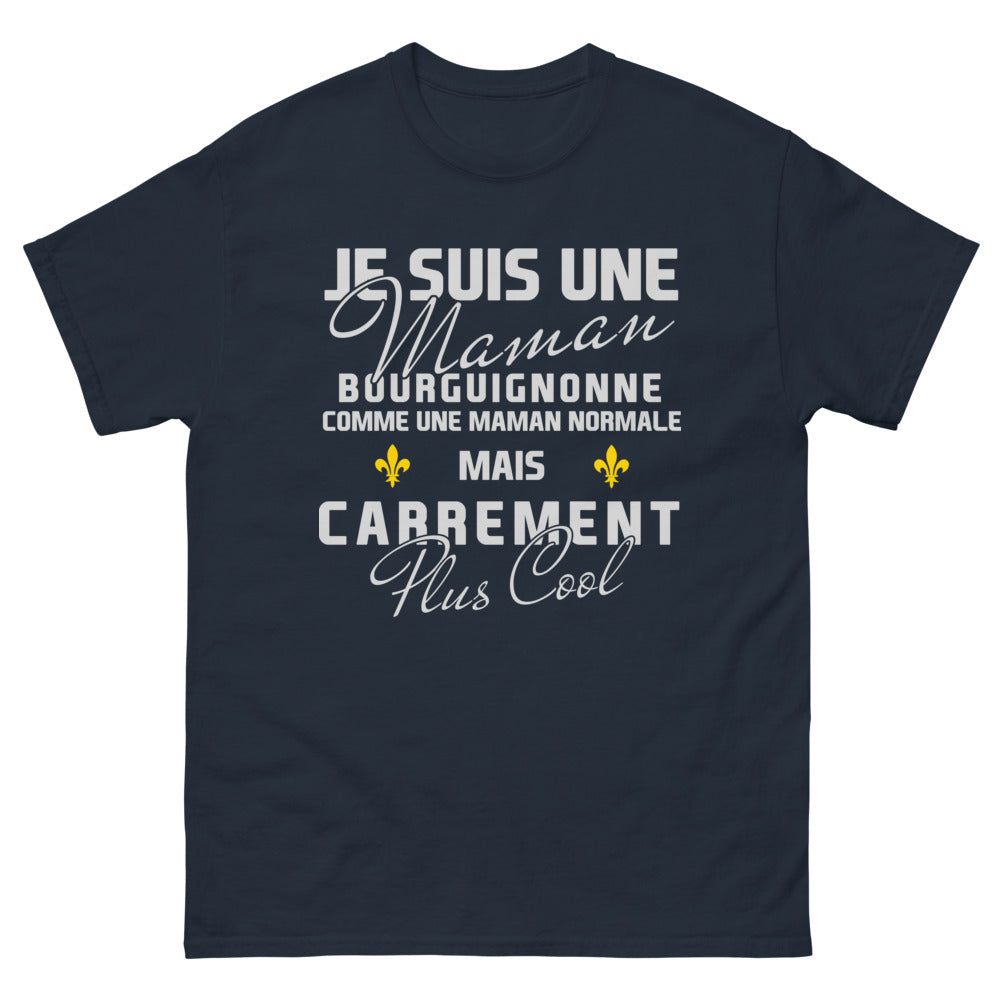 T-shirt Bourgogne bleu marine - maman bourguignonne, plus cool