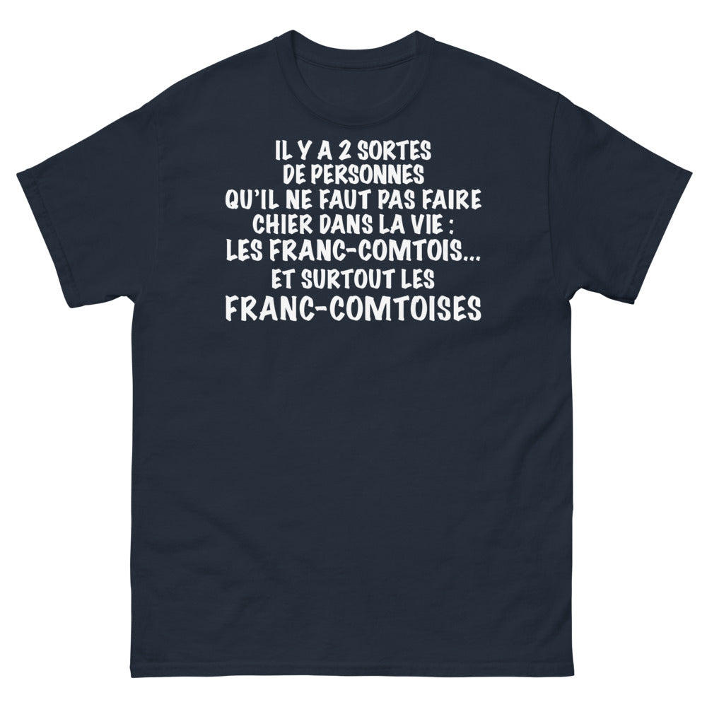 T-shirt Franc-Comtois marine - humour et fierté franc-comtoise