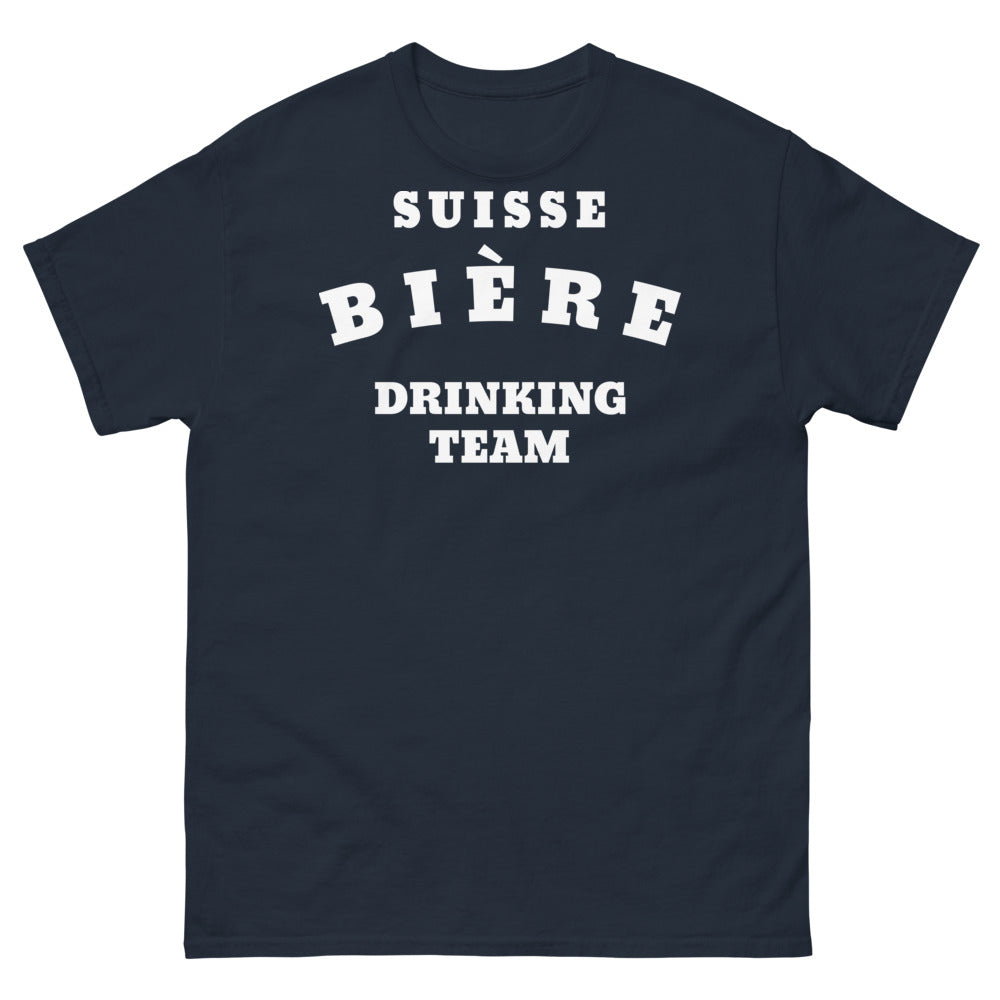 T-shirt Suisse bière marine face - Suisse Bière Drinking Team