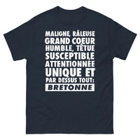 Thumbnail for T-shirt Bretonne marine face - Bretonne fière et maline