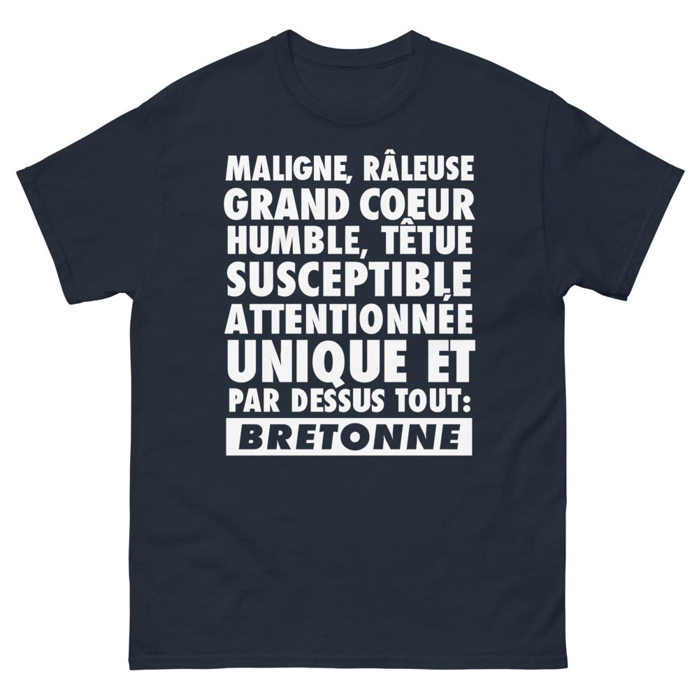 T-shirt Bretagne marine - maligne et unique, bretonne fière