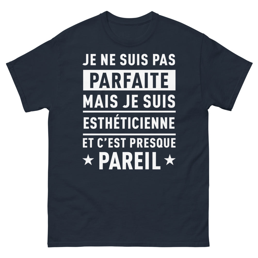 T-shirt Esthéticienne marine - humour chic