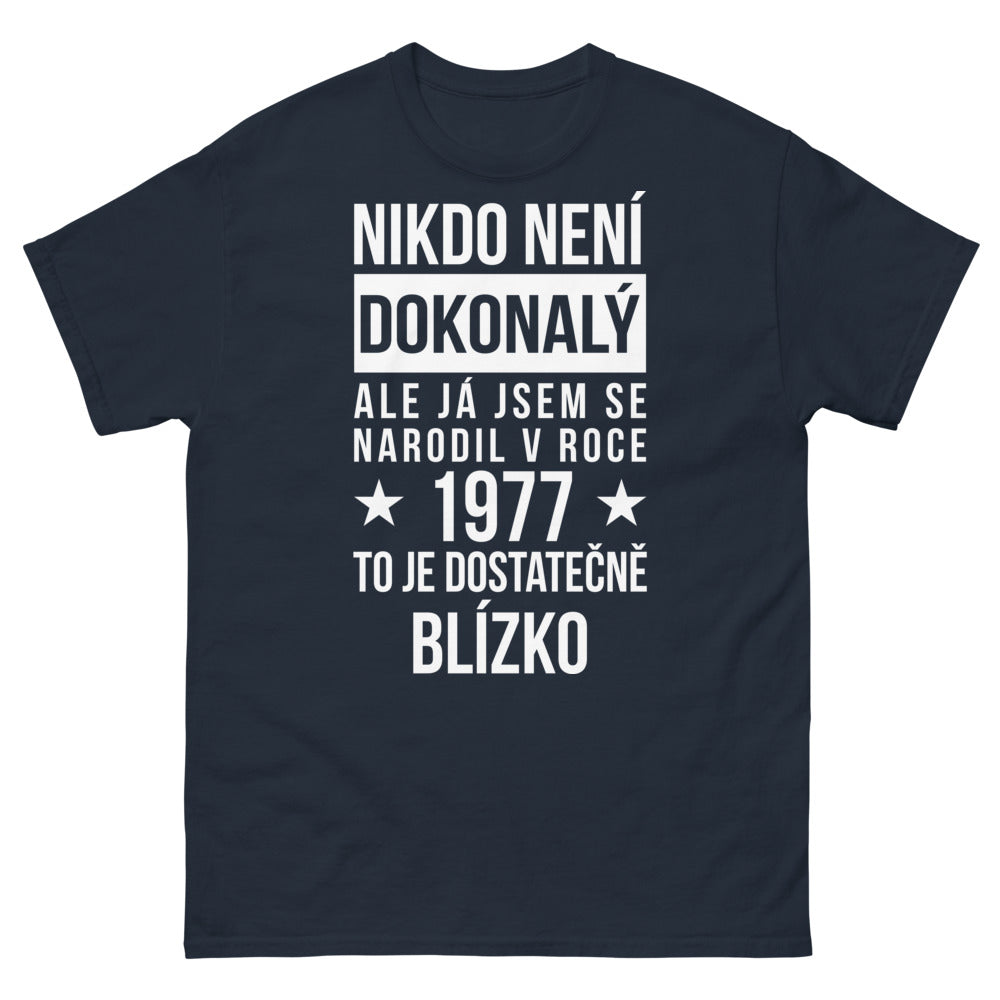 T-shirt années 70 bleu marine - humour 1977