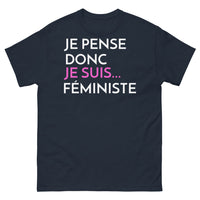 Thumbnail for T-shirt féminisme marine - Je pense donc je suis féministe