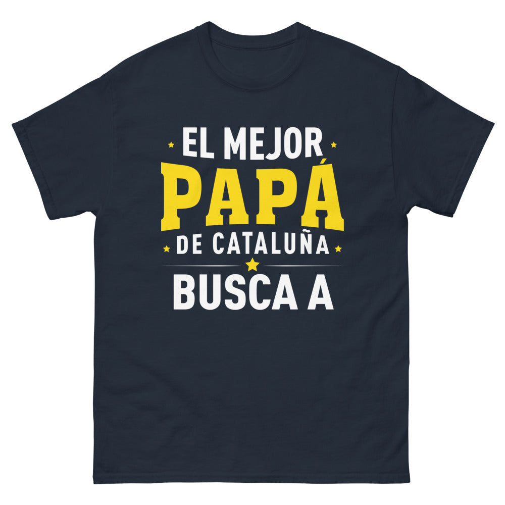 T-shirt Catalogne bleu marine face - El Mejor Papá de Cataluña