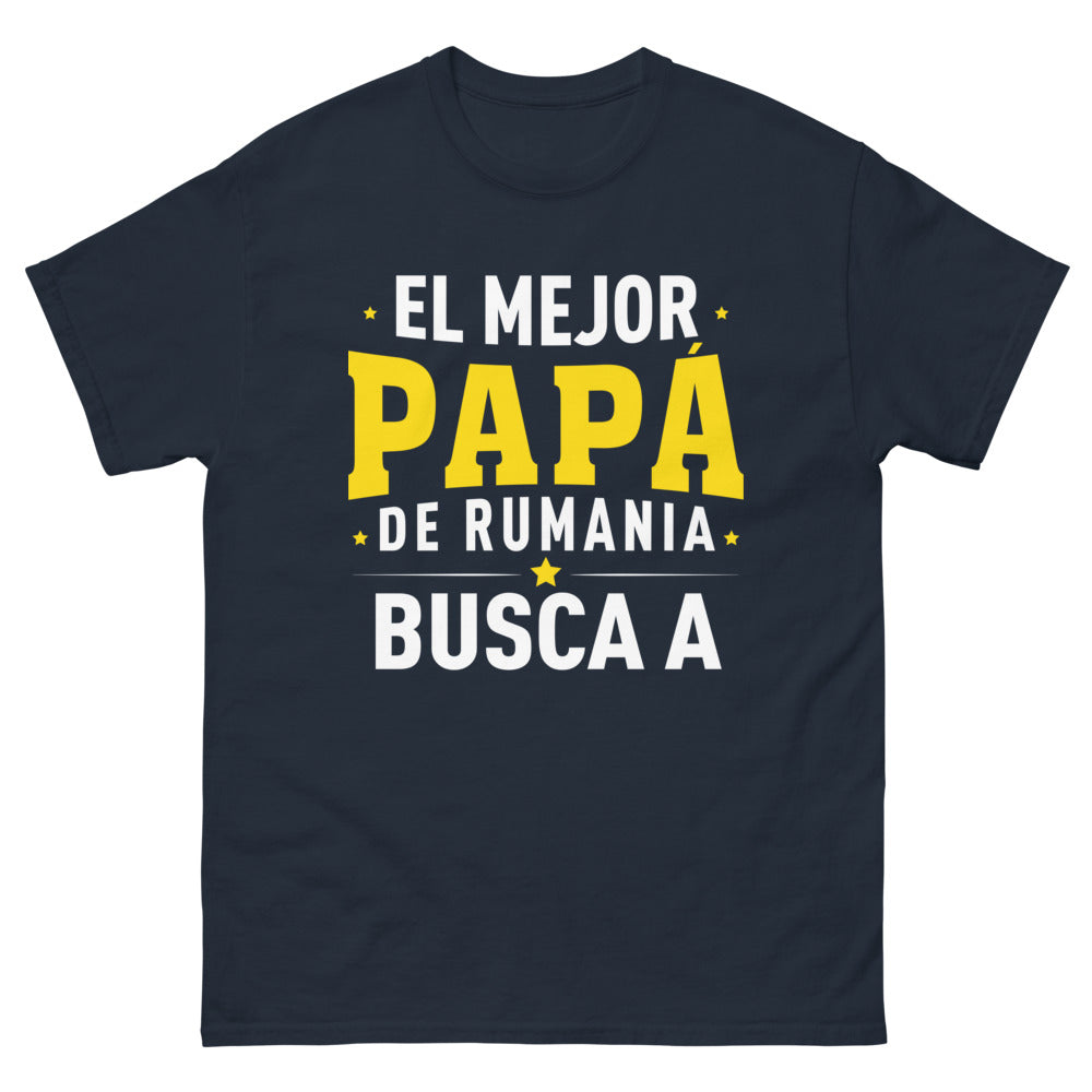 T-shirt Roumanie marine - El Mejor Papá de Rumania