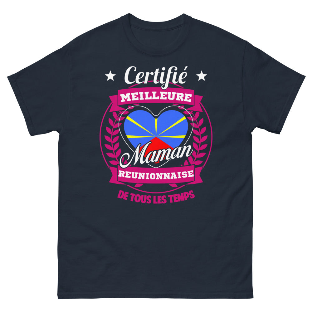 T-shirt Réunion marine - meilleure maman réunionnaise