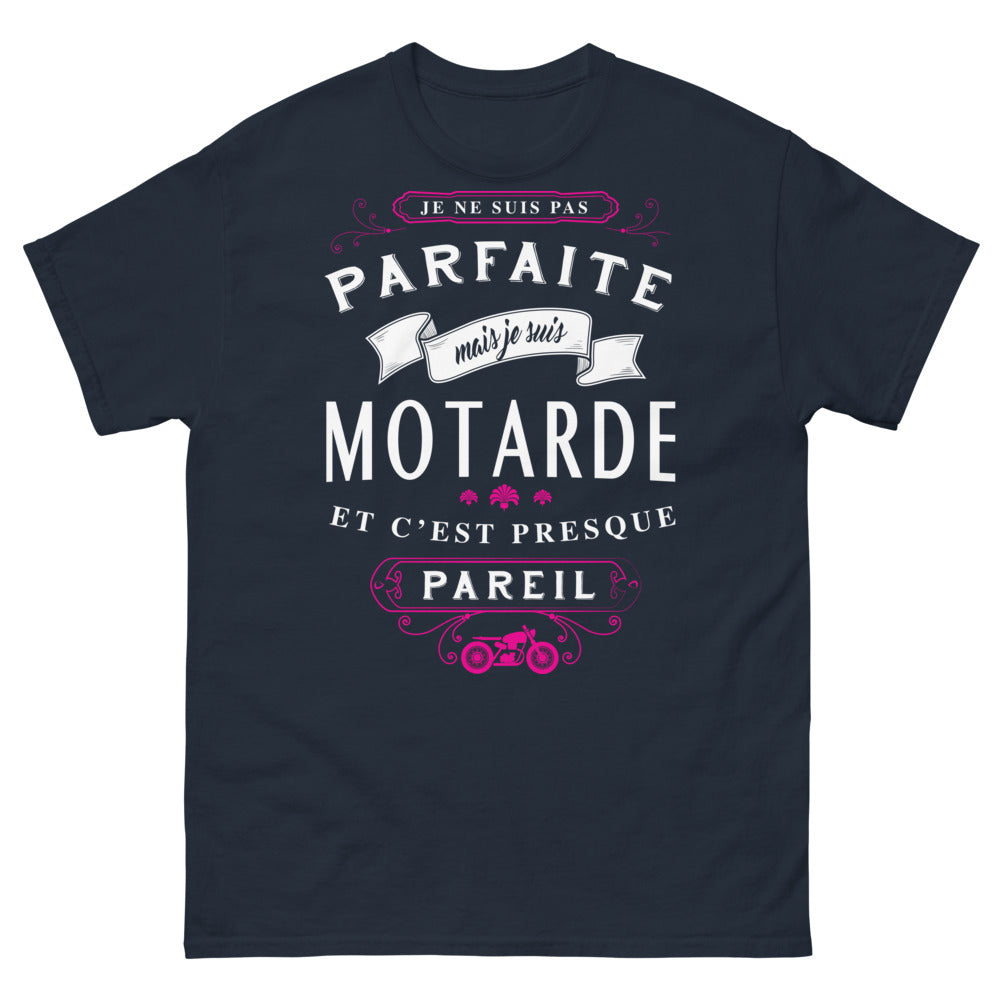 T-shirt motarde marine - fierté et humour