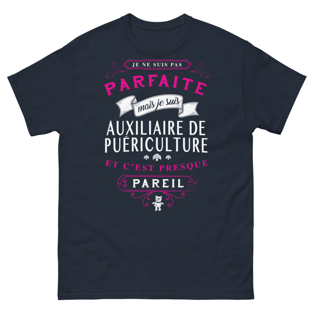 T-shirt auxiliaire puériculture marine - presque parfaite