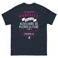 Thumbnail for T-shirt auxiliaire puériculture marine - presque parfaite