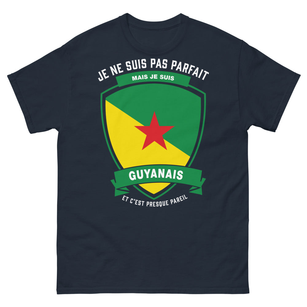 T-shirt Guyanais marine - Je ne suis pas parfait mais je suis Guyanais