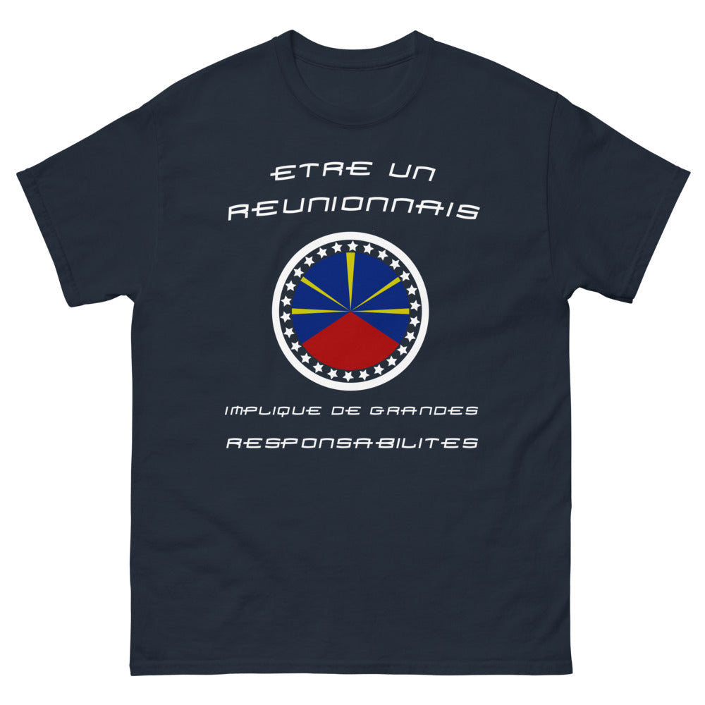 T-shirt Réunionnais marine - humour créole