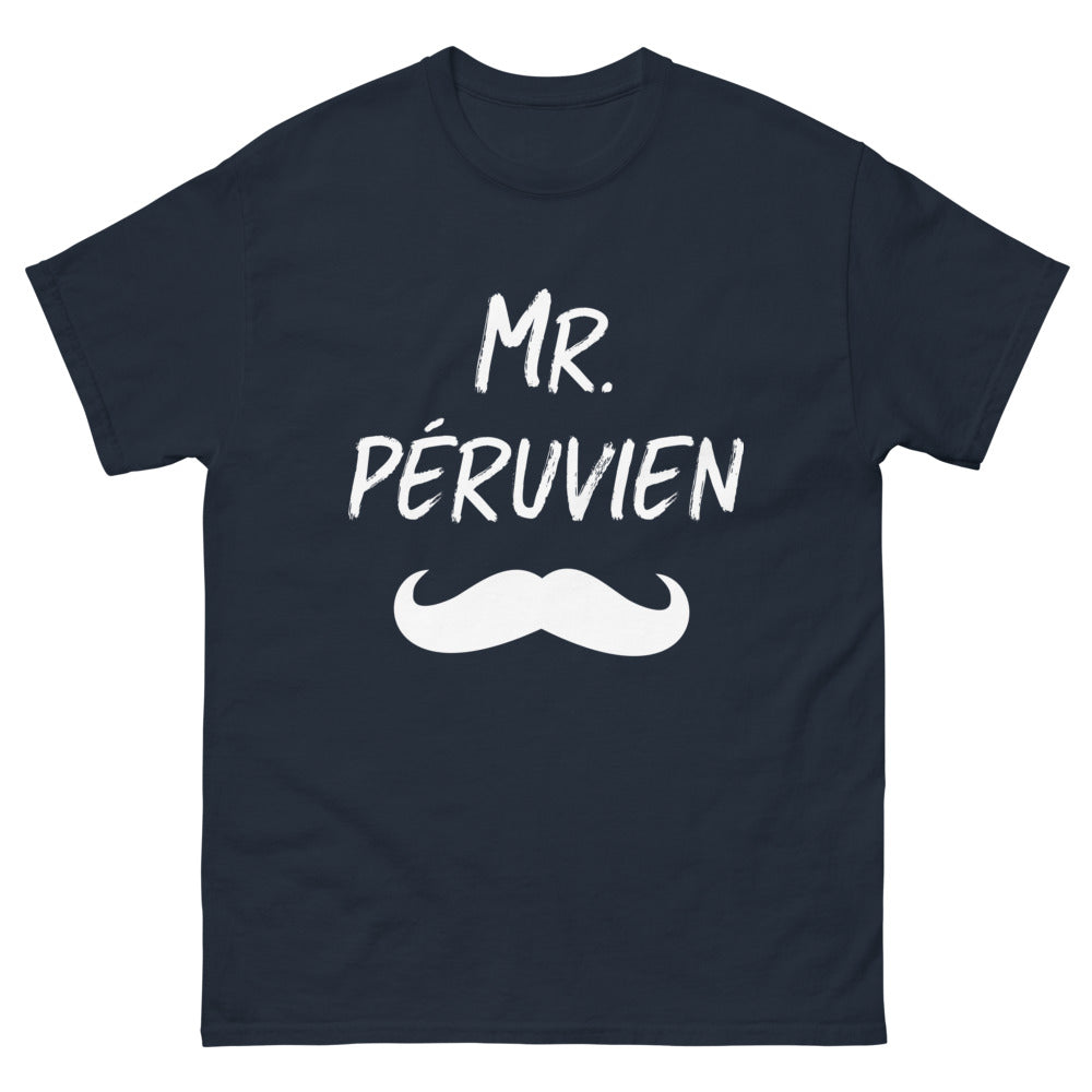 T-shirt Péruvien marine - Élégance des Andes