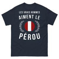 Thumbnail for T-shirt Pérou marine face - Les vrais hommes aiment le Pérou