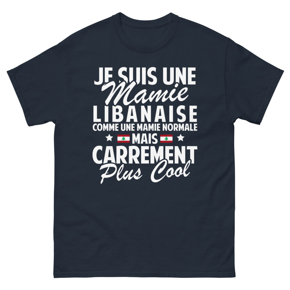 T-shirt Mamie libanaise marine - texte fière et chic