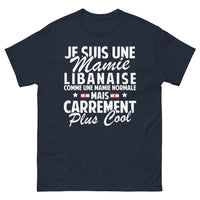 Thumbnail for T-shirt Mamie libanaise marine - texte fière et chic