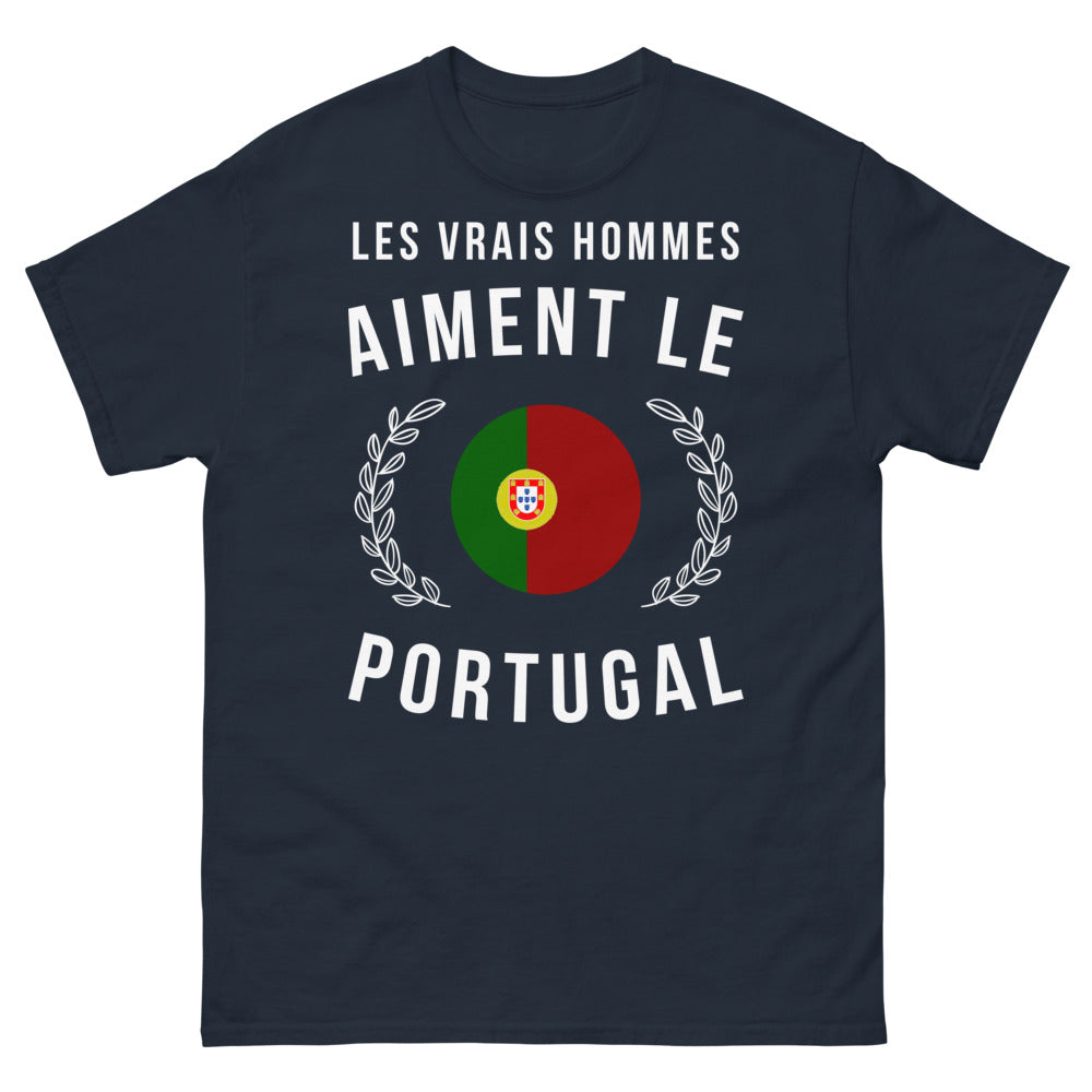 T-shirt Portugal marine - Les vrais hommes aiment le Portugal