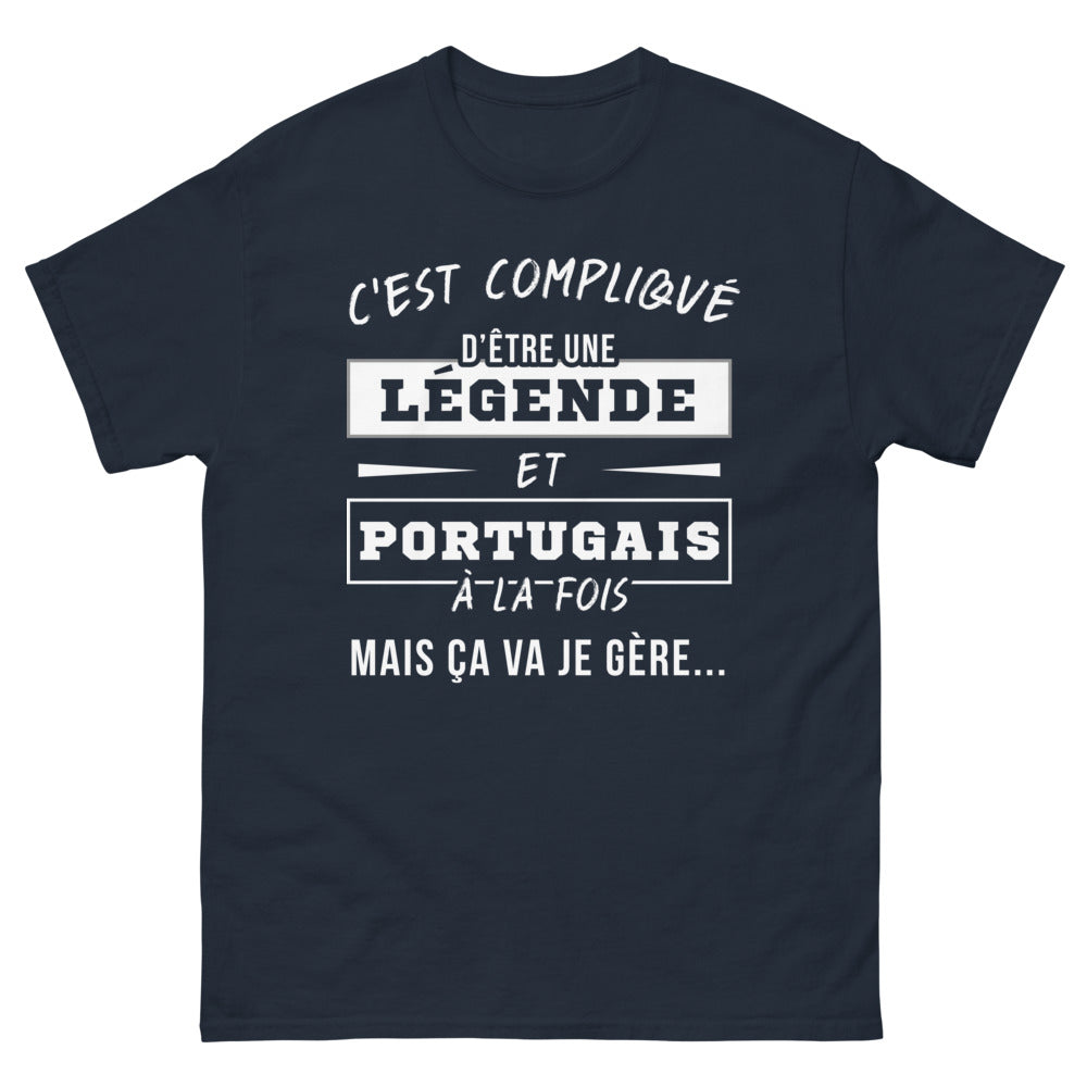 T-shirt Portugal marine - légende portugaise, ça gère avec fierté